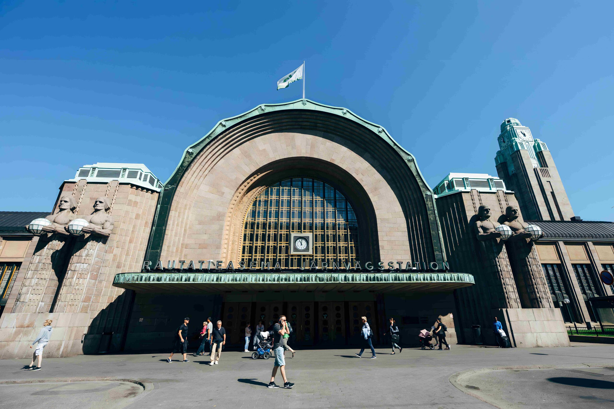Modern sustainable buildings in Helsinki, Finland