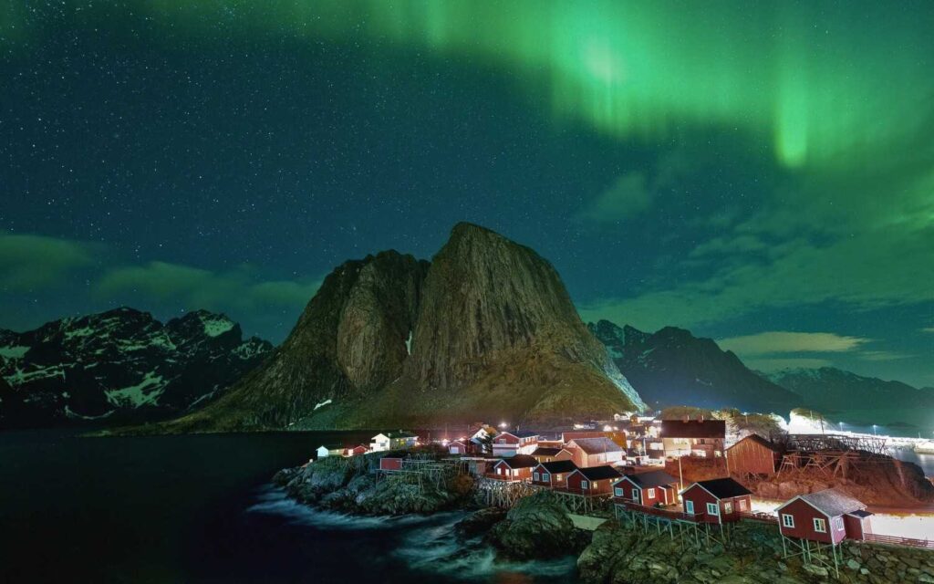 Northern Lights dancing over Tromsø sky